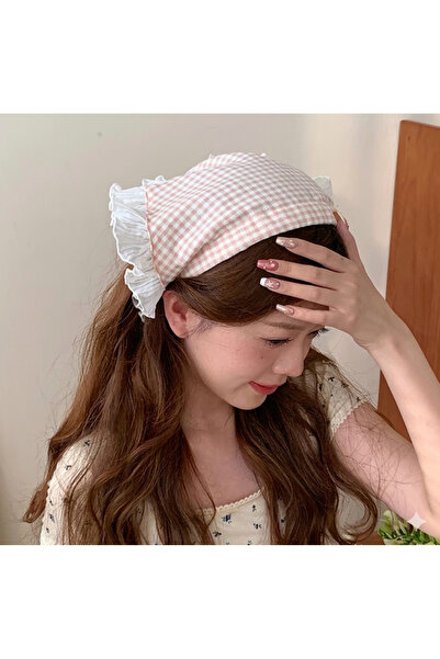 iky aksesuar Coroană boemă roz cu volane și model Pötikare