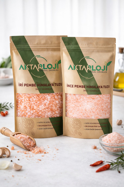 aktarloji 4 Kg Pembe Himaya Tuzu Seti / 2 Kg Yemeklik ( İnce ) + 2 Kg Öğütmel...