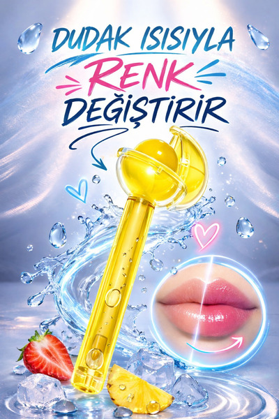 Kozmetik SARI RENK Lolipop Çift Taraflı Balm ve Gloss