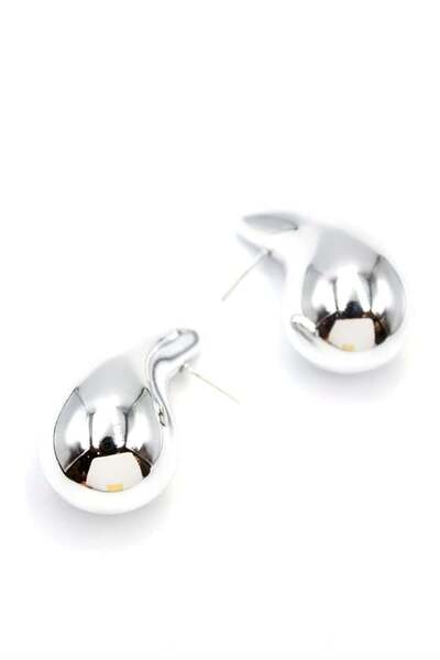 Ne verelim size Large Drop Earrings - Silver