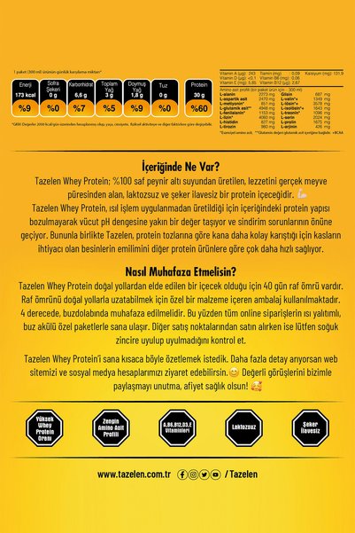Kaanlar Tazelen 30 Gr Muzlu Whey Protein 6 Adet Doğal Protein Kaynağı
