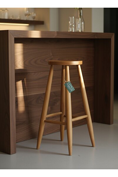 KleinHaus Furniture Stellera Ahşap Bar Taburesi, Tamamen Ahşap, Kişiselleştir...