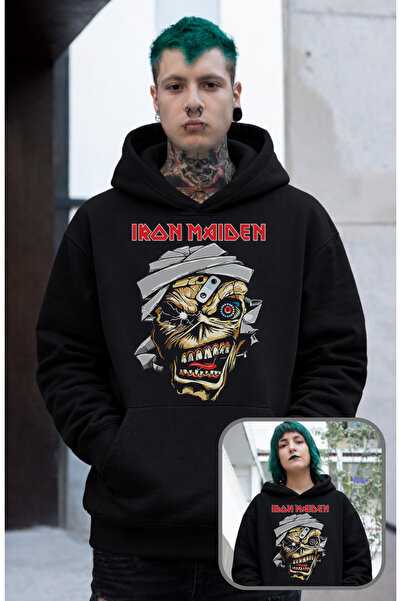 Fuddy Moda Φούτερ με κουκούλα Unisex Skull Iron Maiden, Φούτερ με κουκούλα με...