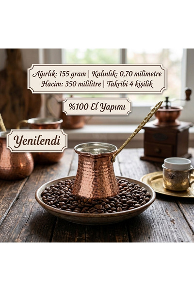 Zinnun Bakır Cezve 4 Kişilik