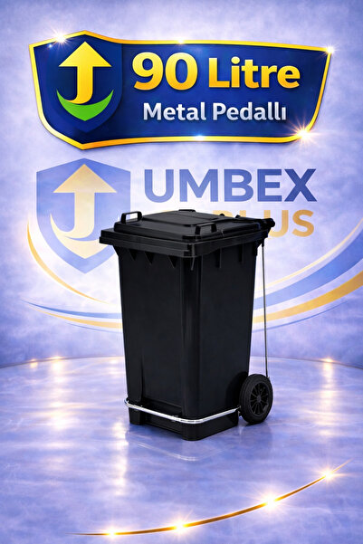 UMBEX PLUS Umbex Tıbbi Atık Plastik Pedallı Çöp Konteyneri 90 Litre Plastik K...