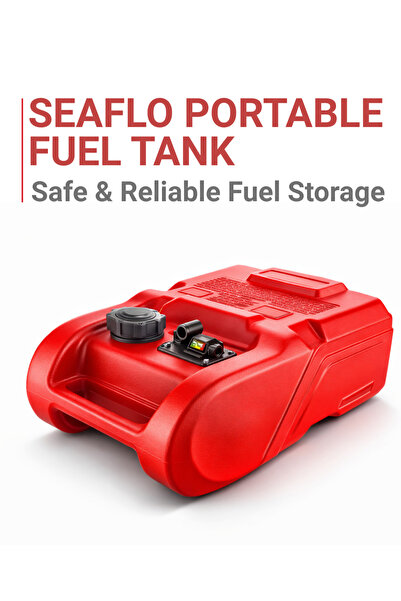Seaflo خزان وقود متنقل للقوارب البحرية مزود بمقياس، سعة 3 جالون (12 لترًا) / ...