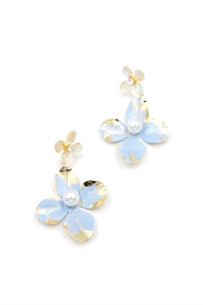 Mestore أقراط الزهرة المعدنية - الأزرق