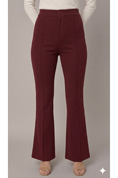 ECEYLÜL MODA PANTALONI BORDO SCUBA KREP PRE-CHROMATI evazat (preț de lansare ...