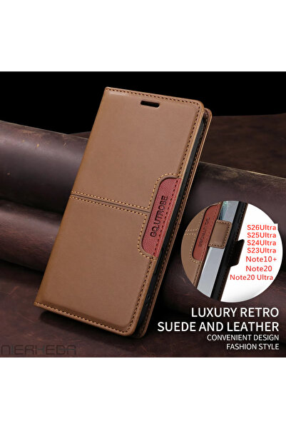 Choice جراب جلدي جلد بني اللون (G01) لهاتف Galaxy A17 5G، متوافق مع هواتف S26...