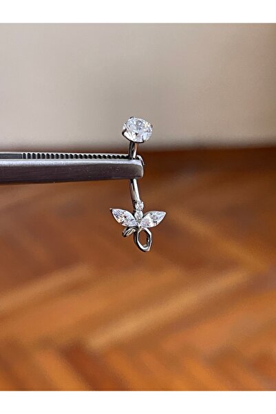 Rupen Kraft Üç Markiz Zirkon TaşlıUltraliğht 10 mm Titanyum Göbek Piercingi