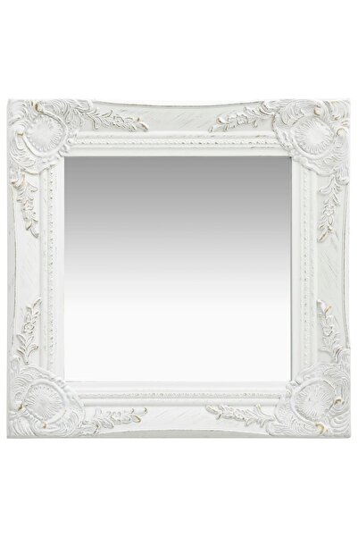 Concept Oglindă de perete în stil baroc, alb, 40 x 40 cm