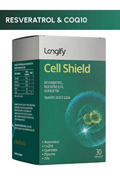 Longify Cell Shield Trans Resveratrol, Koenzim Q10, Kuersetin, Piperin, Çinko...