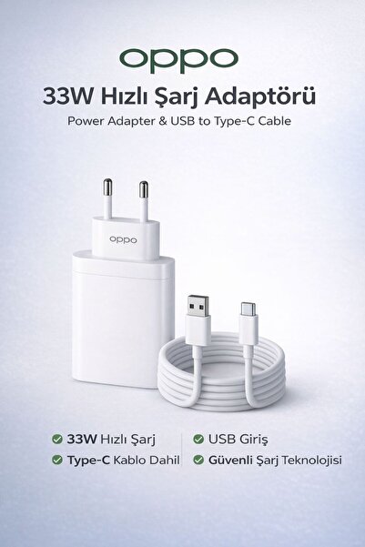 OPPO 33W POWER ADAPTÖR & USB TO TYPE-C KABLO
