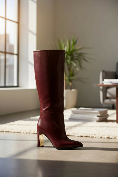 Bambi Bordo Kadın Çizme K03565090642