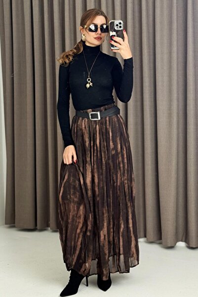 Raneel Kazançlı Alışveriş Women's Half Lined Elastic Waist Skirt