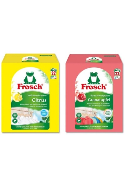 Frosch Citrus Beyazlar Için Toz Çam. Deterjanı 1,45 kg+Nar Özlü Renkli Toz Ça...