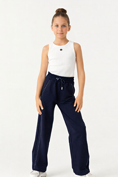 RAPAPA Devojčice široke nogavice Stone Štampano trenirke 7836LA