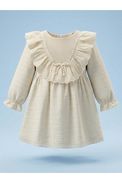 Civil Baby Roba Fırfırlı 6-18 Ay Elbise - Bej 9-12 Ay