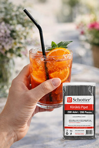 Broken Stone Bellows Straws Black 200 Pieces – Stretchy , Disposable Straws