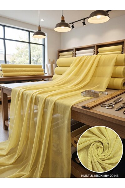 LEVENT ÖZEL Dekoratif Keten Efektli Tül Perdelik Kumaş 100en300boy