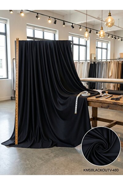 LEVENT ÖZEL Blackout Çift Taraflı Saten Dokuma Fon Perdelik Kumaş 100en300boy
