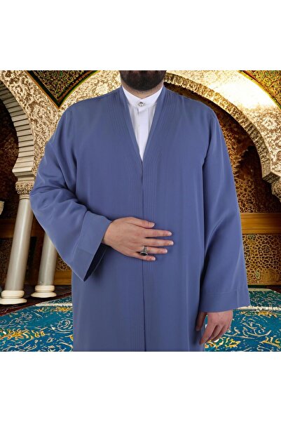 İkranur İndigo Mavi Buhara Yaka Namaz Cübbesi
