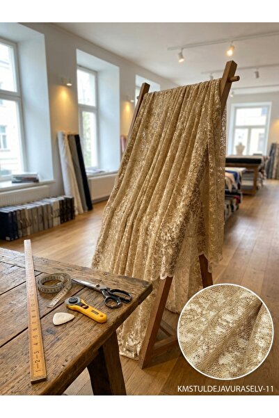 LEVENT ÖZEL Raşel Jakar Desenli Tül Perdelik Kumaş 100en300boy