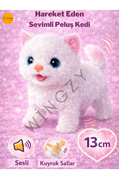 Wingzy Peluş Oyuncak Köpek, Sesli Hareketli Hediyelik 13 cm Köpek, Çocuklar İ...