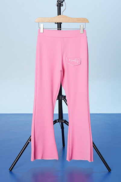 Cansın Mini Pink Beauty Text Embroidered Spanish Leg Girl's Tights 18184