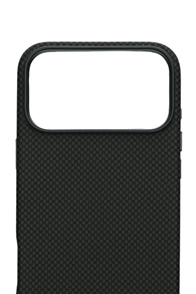 PiyasaSepeti غطاء كربون ويف ماجسيف لهاتف آيفون 17 برو زمرد كربون