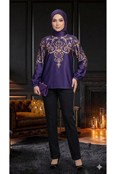 Muslima Wear بلوزة ماجستي باللون الأرجواني الداكن