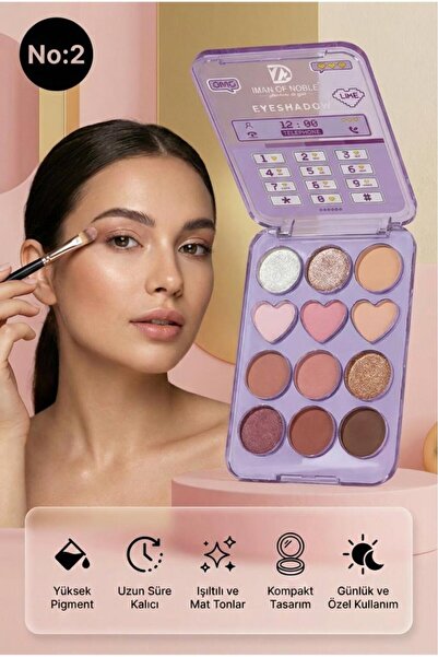 IMAN OF NOBLE Telefon Tasarımlı Yüksek Pigmentasyonlu Mat ve Işıltılı Göz Far...