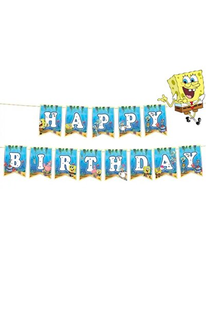 parti show Sünger Bob Happy Birthday Banner 17*170 cm