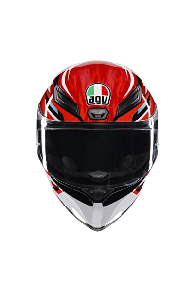 AGV K1 S Lion Siyah Kırmızı Beyaz Konfigürasyonlu Kapalı Kask