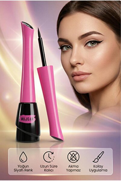 MUJGAN Suya Dayanıklı Ultra Black Profesyonel Likit Eyeliner