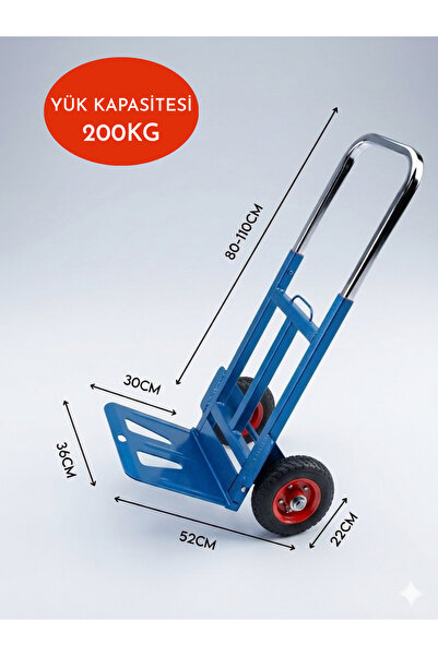Fujika Yeni Nesil Profesyonel 200KG Taşıma Kapasite Katlanır El Arabası Koli ...
