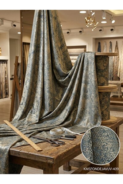 LEVENT ÖZEL Jakar Desenli Dokuma Fon Perdelik Kumaş 100en300boy