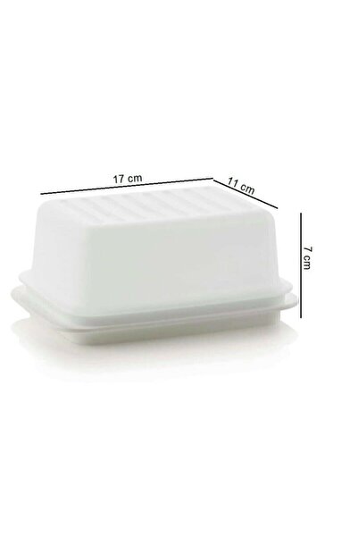 Tupperware وعاء زبدة بغطاء، حاوية تخزين زبدة مارجرين صديقة للبيئة، لون أبيض