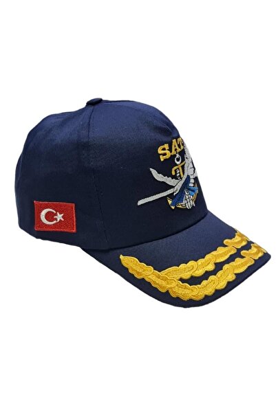 Seyhan Askeri Malzeme SAT ŞAPKA MAVİ DEFNE DALI İŞLEMELİ