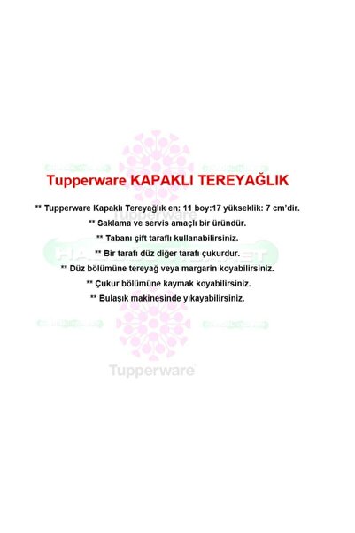 Tupperware Kapaklı Tereyağlık Eko Tereyağ Margarin Saklama Kabı Beyaz