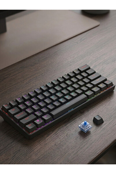 Okalisto Blue Switch Mekanik Mini Oyun Klavyesi 61 Tuşlu Gaming Siyah Yeni 18...