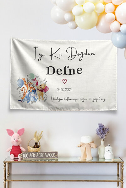 Vagonik Kişiye Özel Doğum Günü Happy Birthday Winnie The Pooh ve Balon Temalı...