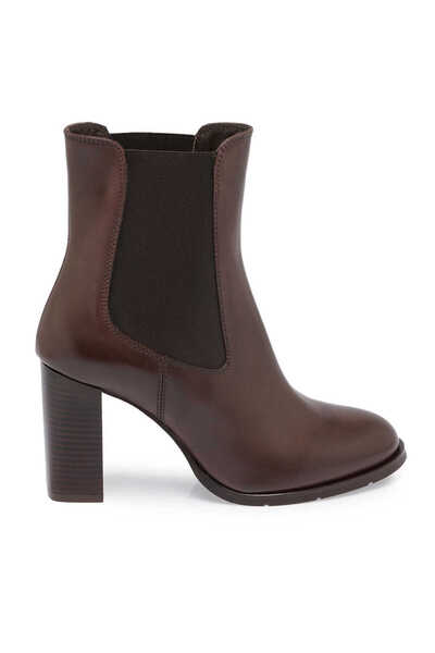 Tergan Kahverengi Hakiki Deri Kadın Klasik Bot - K24K1BT67651-A24