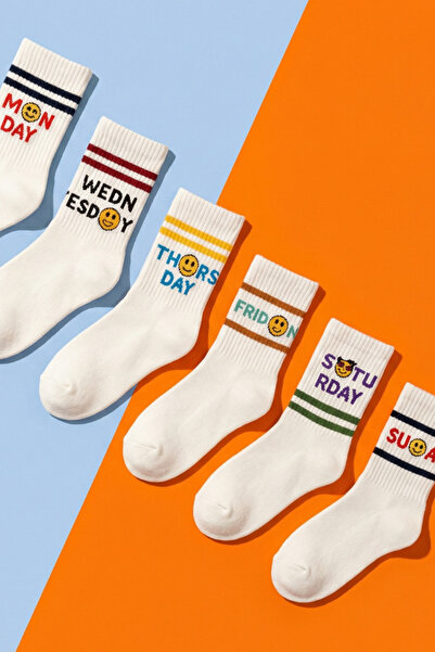 Katia&Bony Children's 7-Piece Week Days Printed Socks