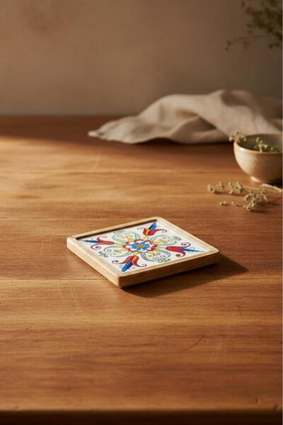 Bambum Gura - Mango Wood Square Tray Tulip Small