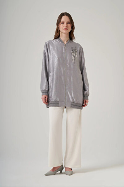 Nuss 6038 Front Stone Embroidered Cap Gray