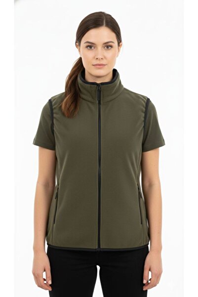 NOBLE Women's Playoff Fleece Zip Vest Khaki
