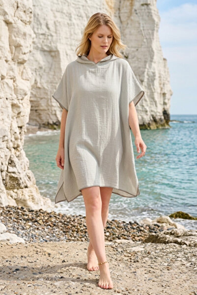 Miespiga Unisex muslin kapuljača za žene, pončo za surfanje, haljina za plažu...