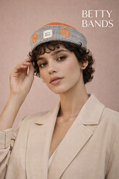 Handmade Betty Bands Turuncu Siyah Unisex Denizci, Balıkçı Şapka Bere, Sailor...