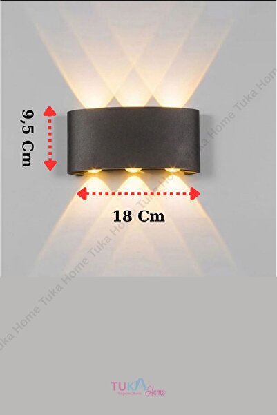 Tuka Home 4'lü Set Modern 1.sınıf Kalite 10W Led Aplik Amber Renk Çift Yönlü İç ve Dış Ortam Kullanım